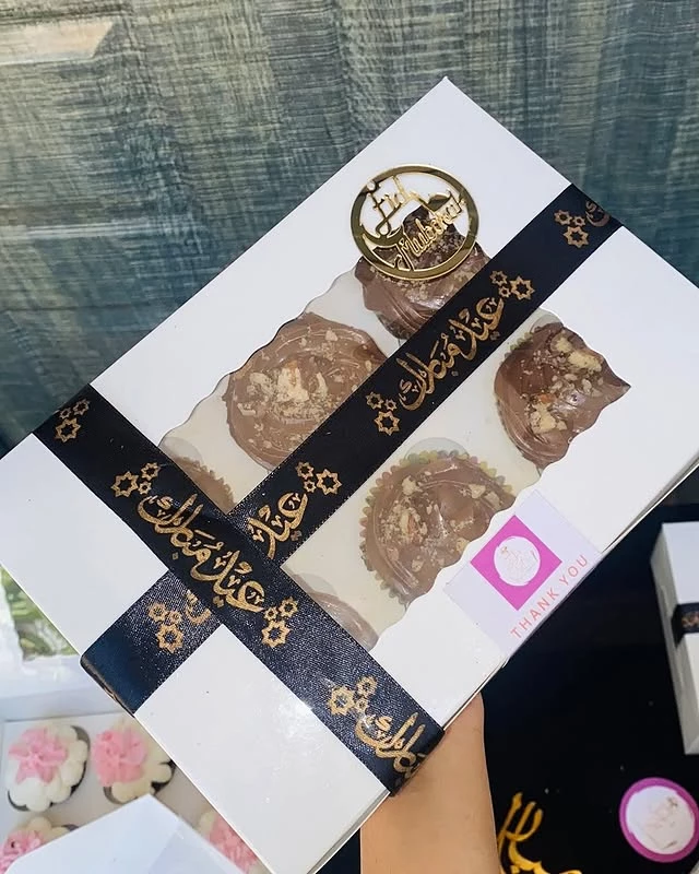 Eid Mubarak cupcakes variety pack with multiple designs for festive celebrations - Festival Desserts Karachi By Whisk And Sift